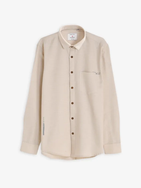 Gianti cotton beige plain shirt