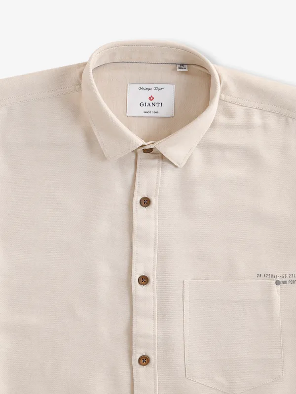 Gianti cotton beige plain shirt