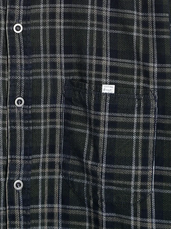 Gianti cotton black and olive checks shirt