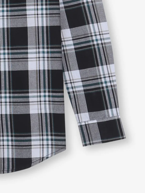 GIANTI cotton black checkered shirt