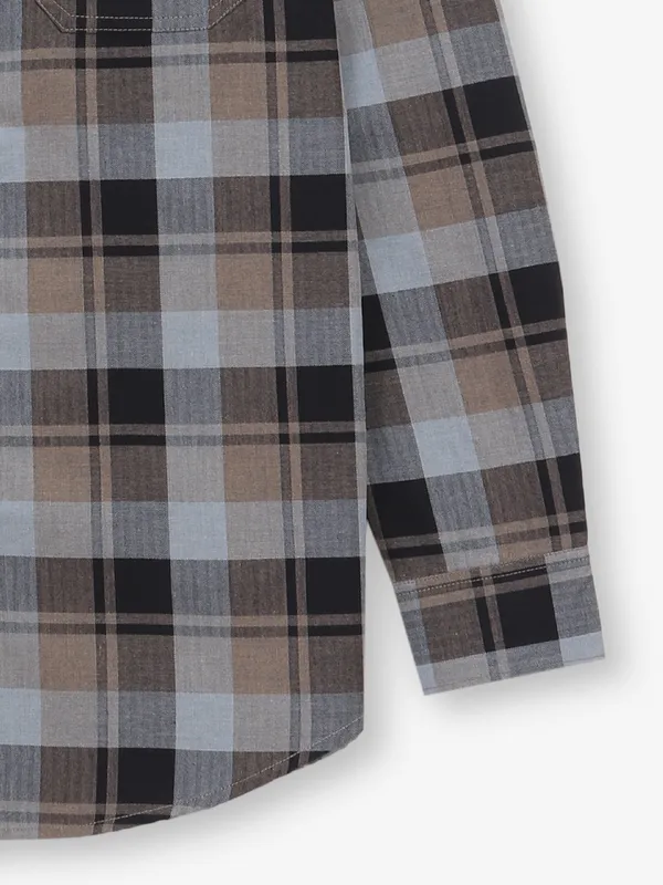GIANTI cotton brown shirt for men