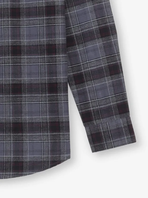 GIANTI cotton grey checked shirt