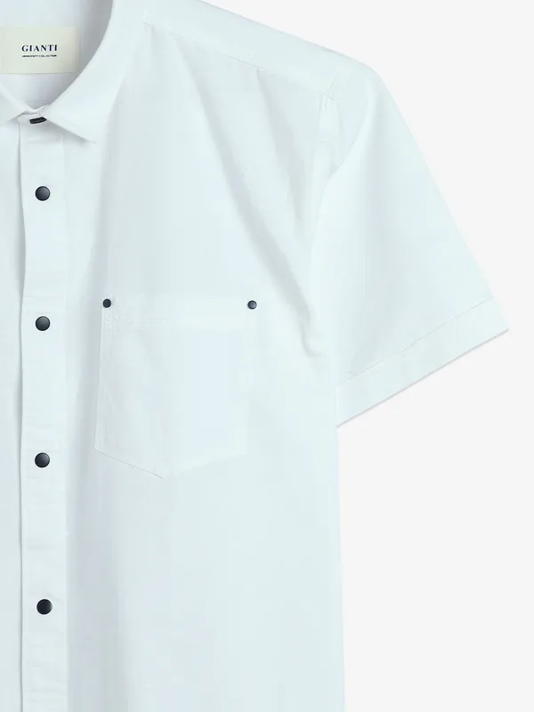 GIANTI cotton plain white shirt