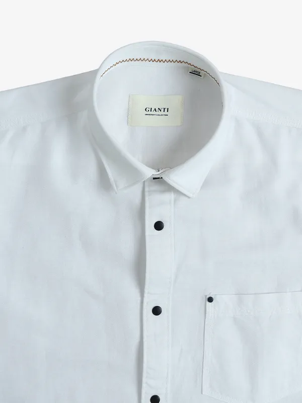 GIANTI cotton plain white shirt