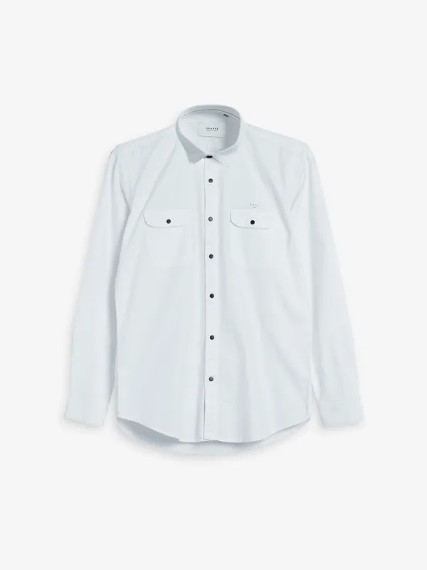 Gianti cotton white plain shirt