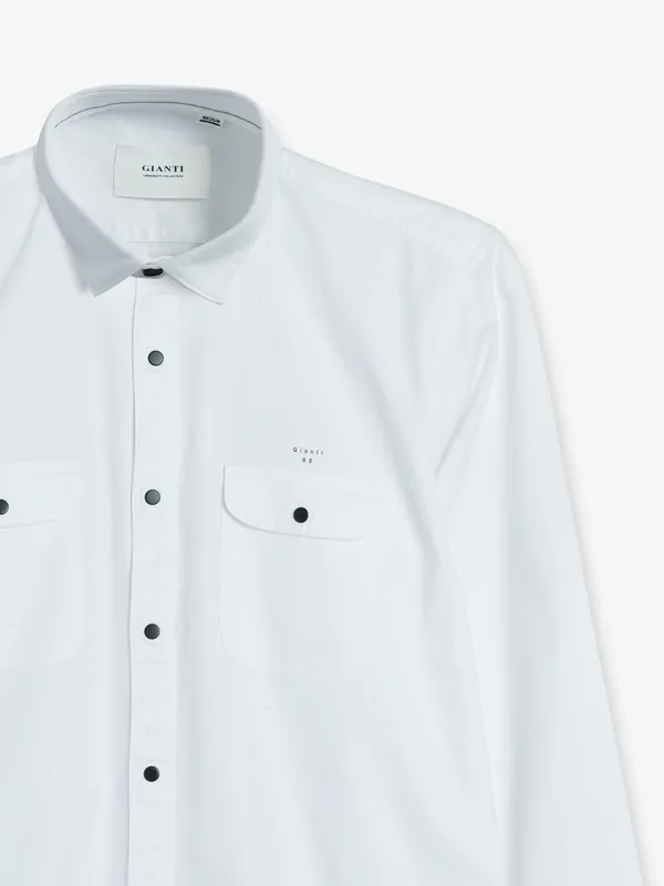 Gianti cotton white plain shirt