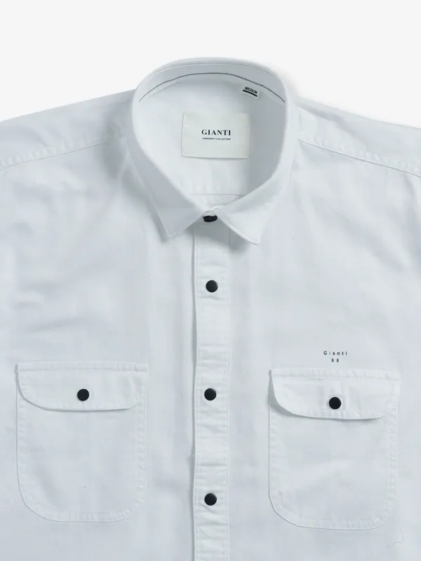 Gianti cotton white plain shirt