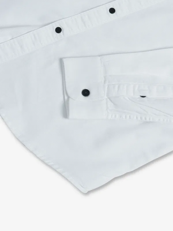 Gianti cotton white plain shirt
