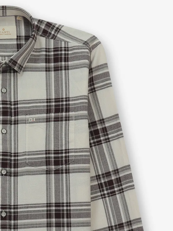 GIANTI cream and wine cotton shirt