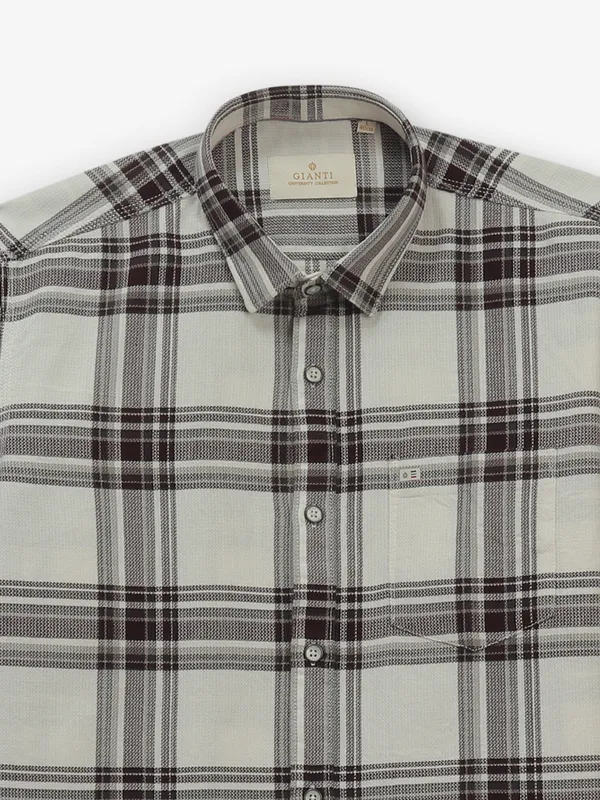 GIANTI cream and wine cotton shirt