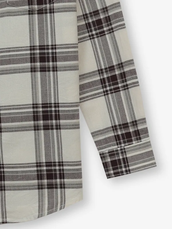 GIANTI cream and wine cotton shirt