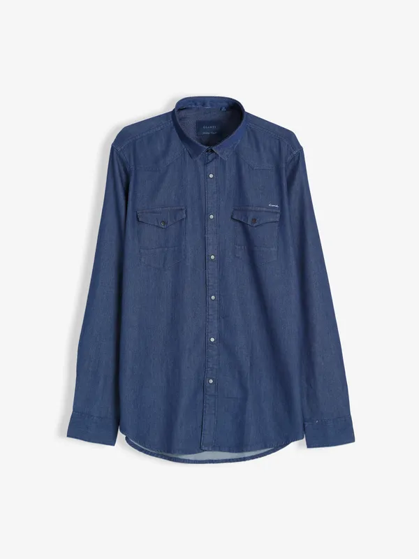 Gianti dark blue denim plain shirt