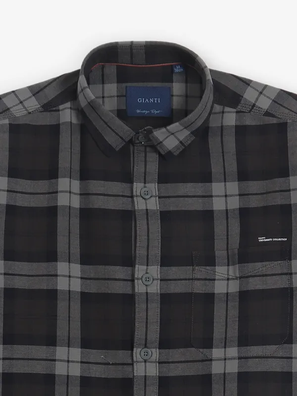 GIANTI dark brown cotton shirt