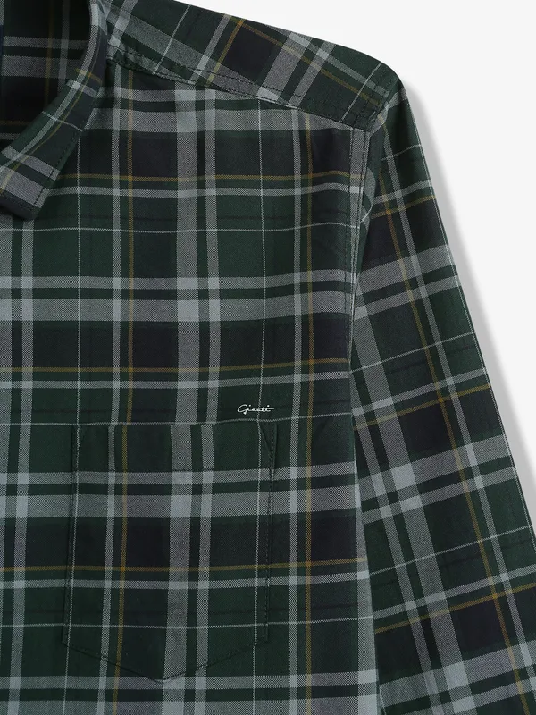 GIANTI dark green checks cotton shirt