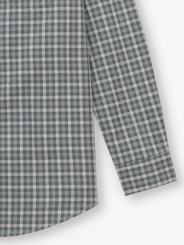 GIANTI dark green cotton shirt with checks
