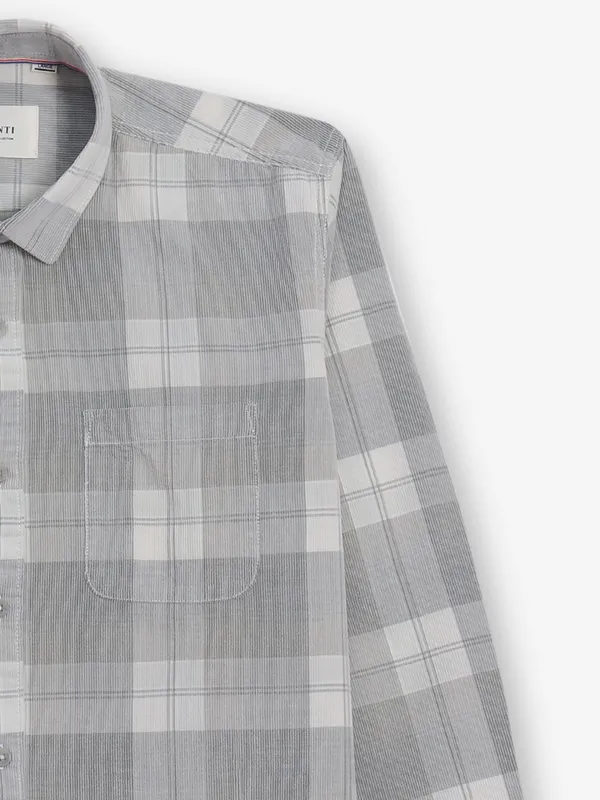 GIANTI grey checked cotton shirt