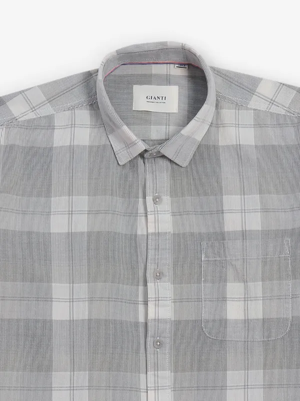 GIANTI grey checked cotton shirt