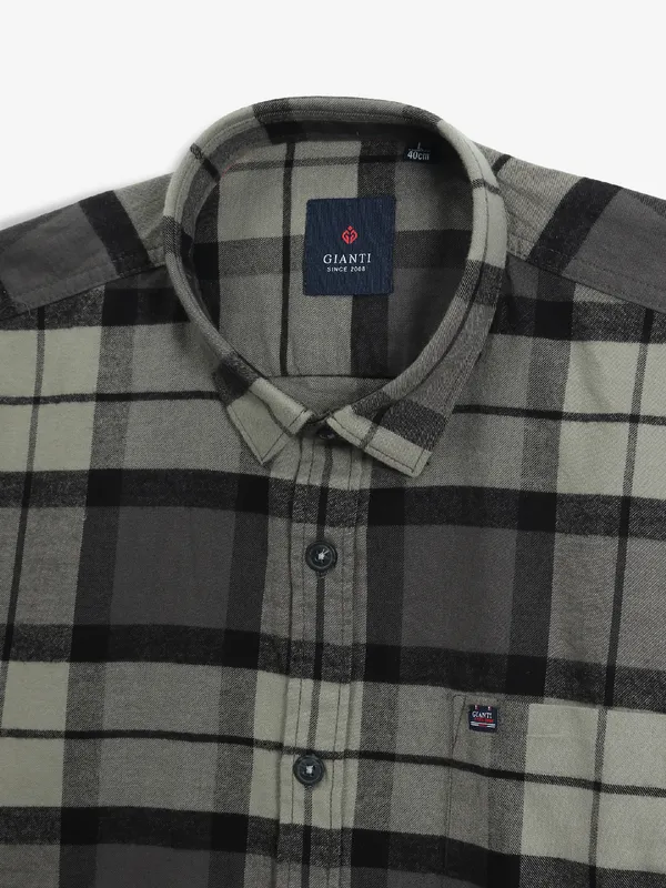 GIANTI grey checks cotton shirt
