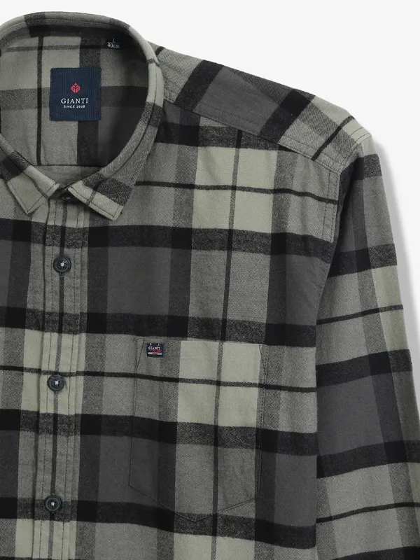 GIANTI grey checks cotton shirt