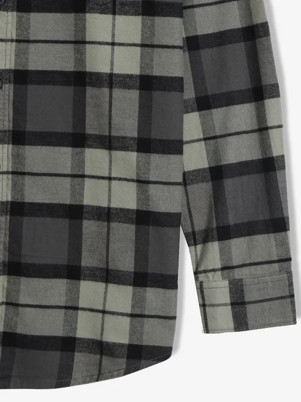 GIANTI grey checks cotton shirt