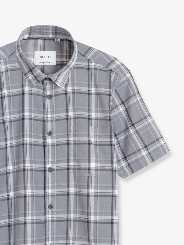 Gianti grey cotton half sleeves shirt