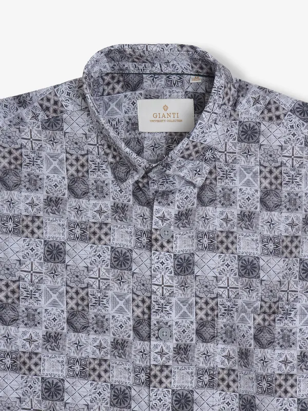 GIANTI grey cotton printed shirt
