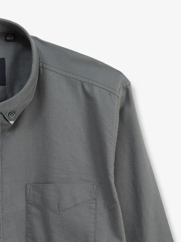 GIANTI grey plain cotton shirt