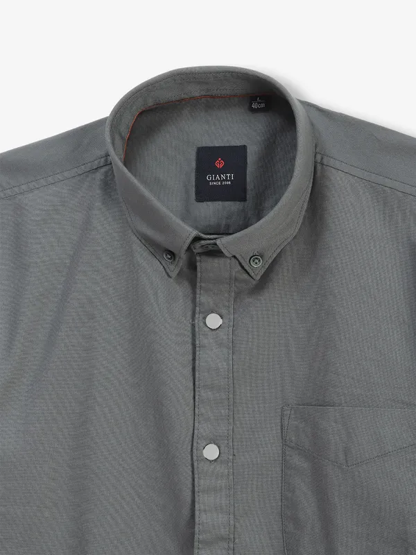 GIANTI grey plain cotton shirt