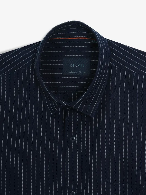 GIANTI navy stripe cotton shirt