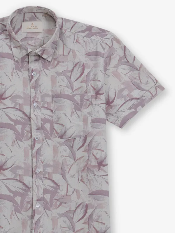 GIANTI onion pink printed cotton shirt