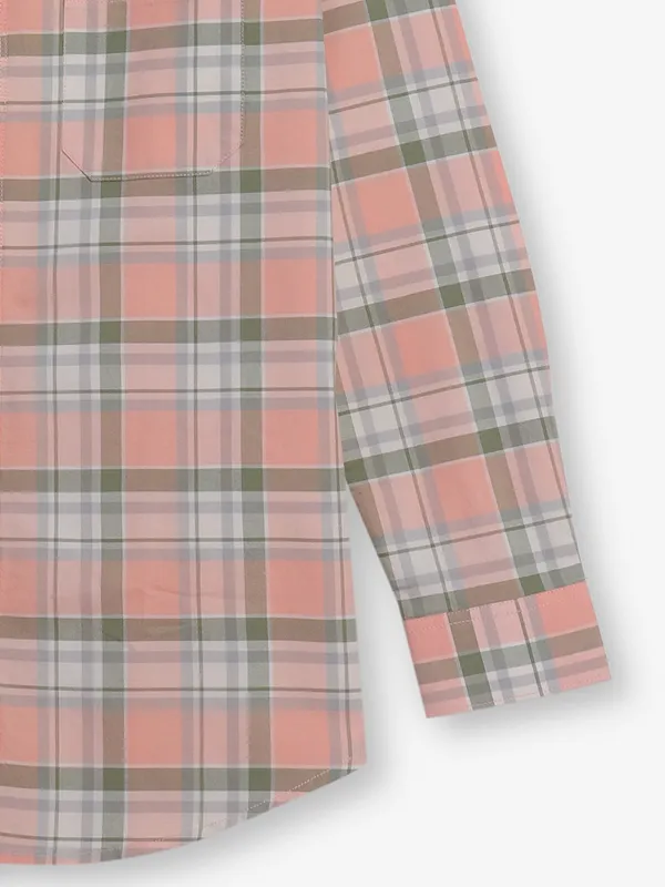 GIANTI peach cotton shirt with check