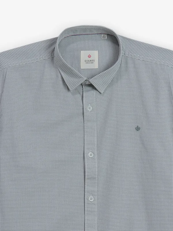 GIANTI pista green checks cotton shirt