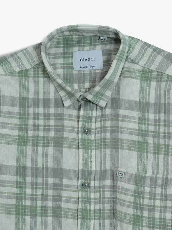 GIANTI pista green cotton casual shirt