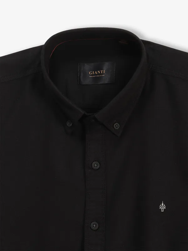 GIANTI plain black cotton shirt