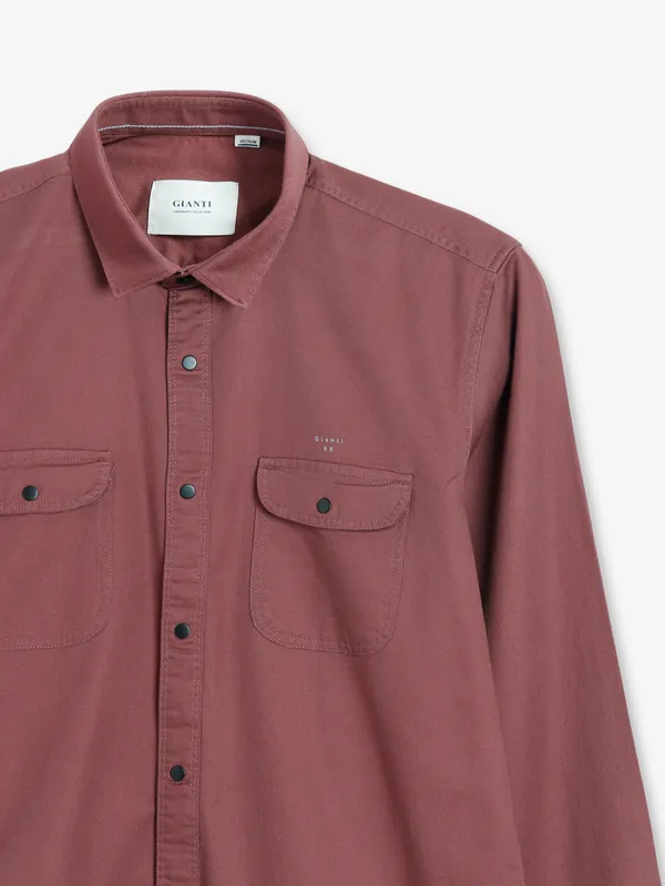 Gianti plain cotton shirt in brown