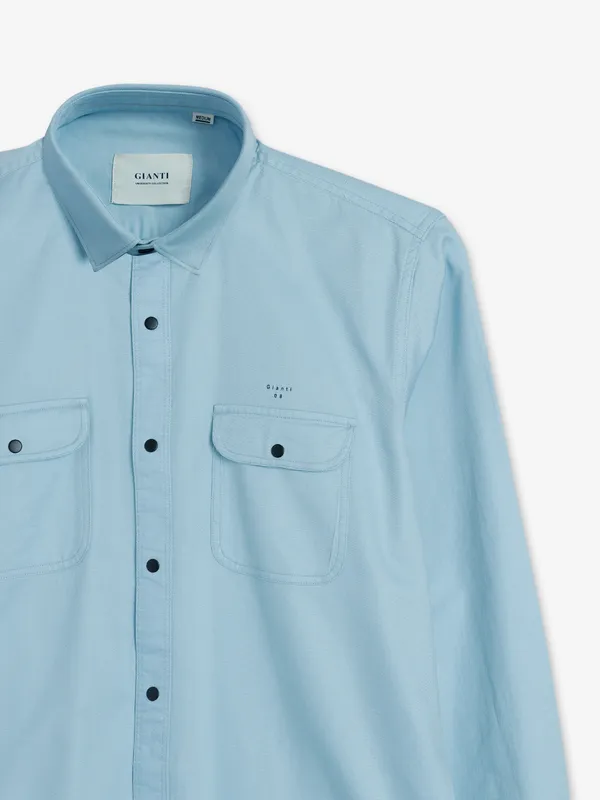 Gianti plain cotton sky blue shirt