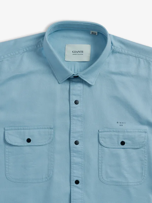Gianti plain cotton sky blue shirt