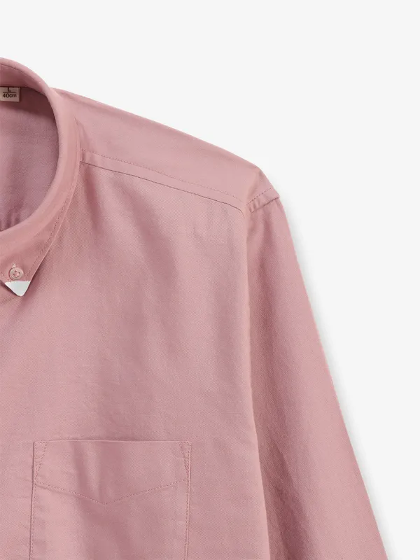 GIANTI plain onion pink cotton shirt