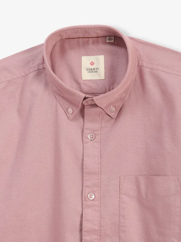 GIANTI plain onion pink cotton shirt