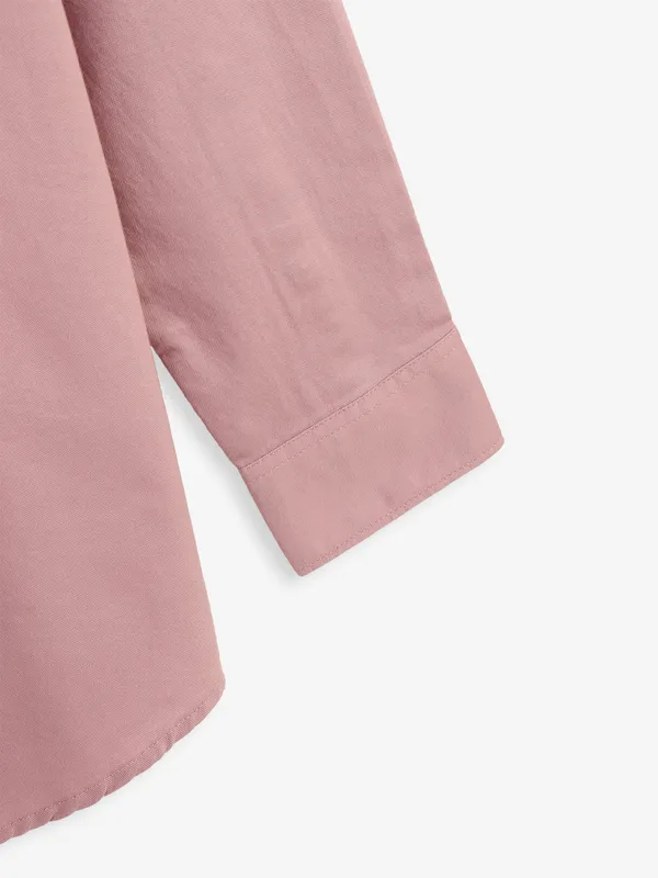 GIANTI plain onion pink cotton shirt