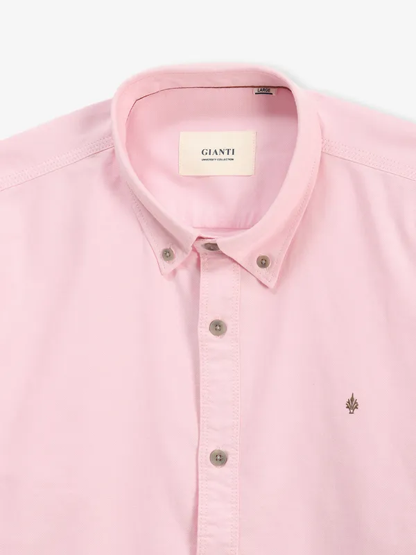 GIANTI plain pink cotton shirt