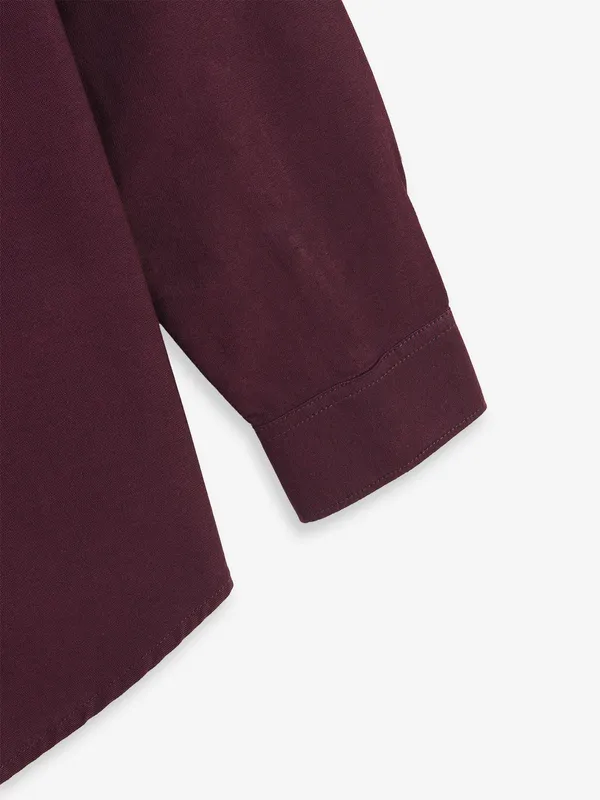 GIANTI plain wine cotton buttondown collar shirt