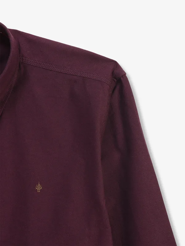 GIANTI plain wine cotton buttondown collar shirt