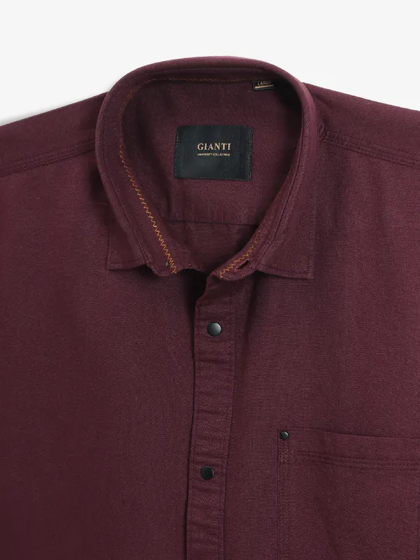 GIANTI plain wine cotton shirt