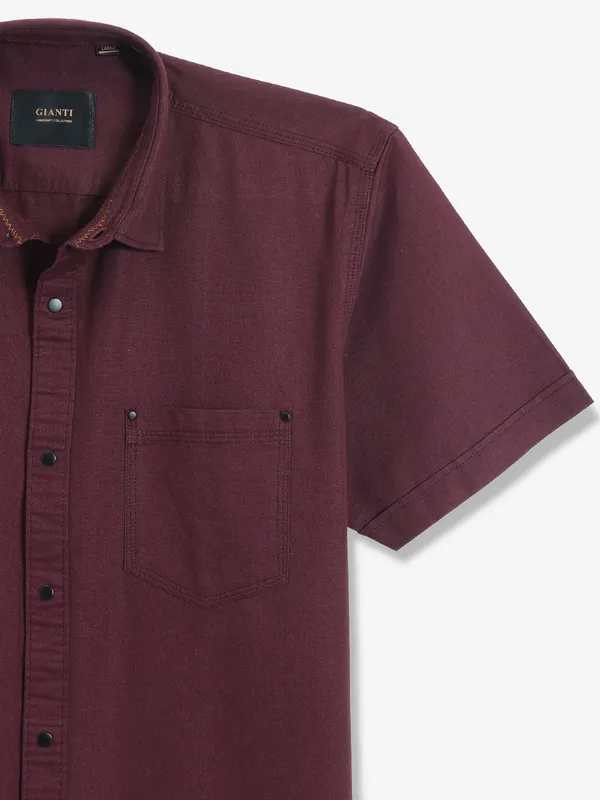GIANTI plain wine cotton shirt