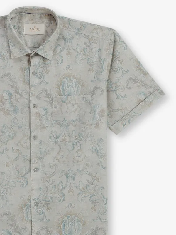 GIANTI printed beige cotton shirt for men