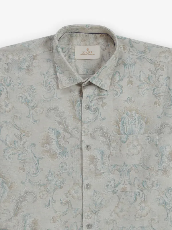 GIANTI printed beige cotton shirt for men