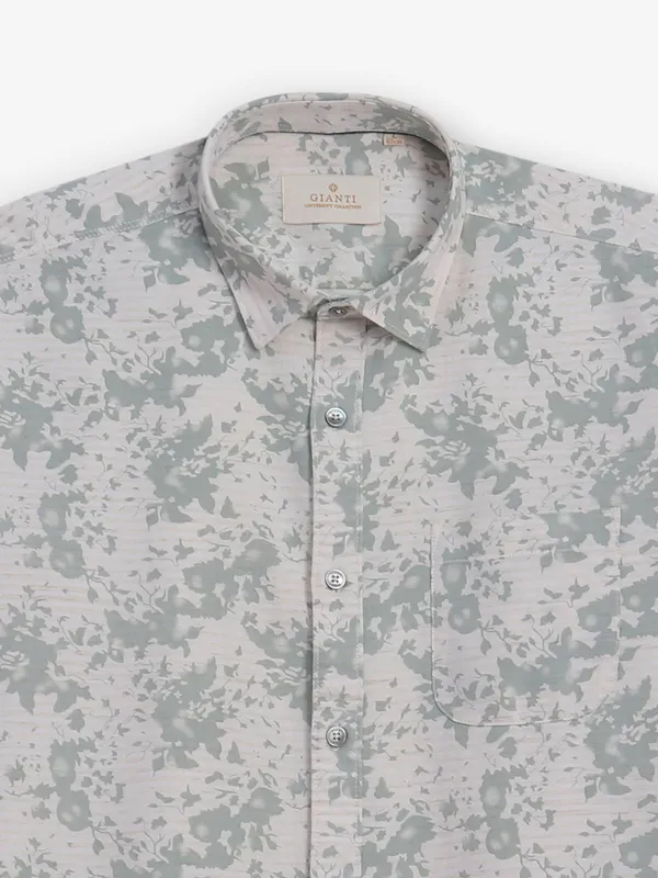 GIANTI printed cotton cream shirt