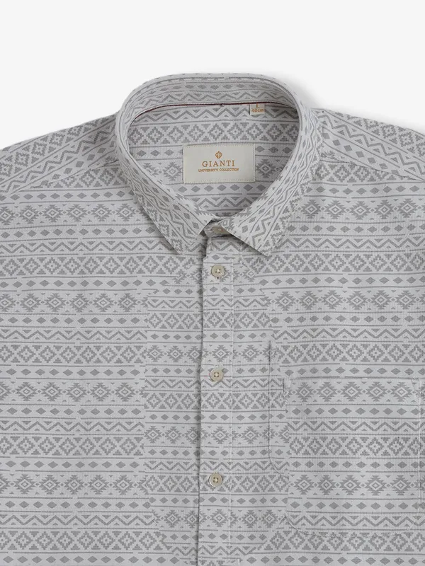 GIANTI printed grey cotton shirt