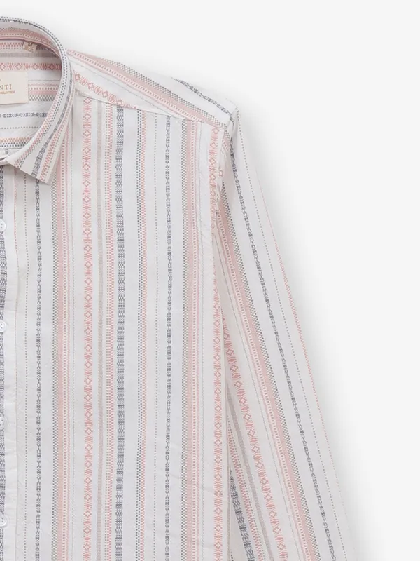 GIANTI printed off white cotton shirt